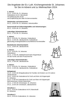 Flyer "Angebote im Advent 2024"