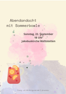 Plakat Abendandacht mit Sommerbowle