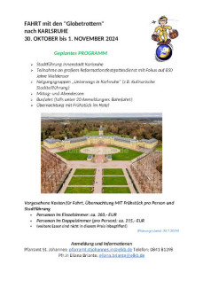 Flyer Fahrt nach Karlsruhe