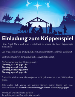 Einladung zum Krippenspiel