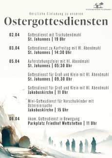 Übersicht Ostergottesdienste 2026