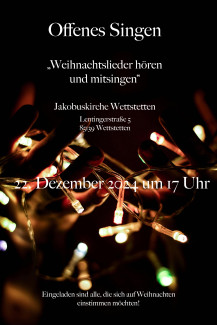 Plakat mit Lichtern in der Dunkelheit
