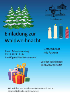 ein bunter Flyer für die Waldweihnacht